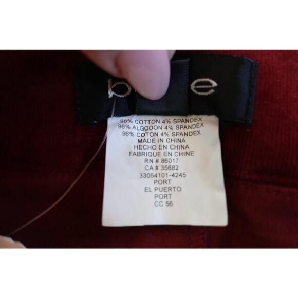 Bebe Pants Womens 8 Burgundy Red Stretch Utility Cargo Satin Trim Belted Mid Y2K - Picture 10 of 10